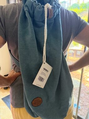 Naketano Teal backpack with Rope Drawcord